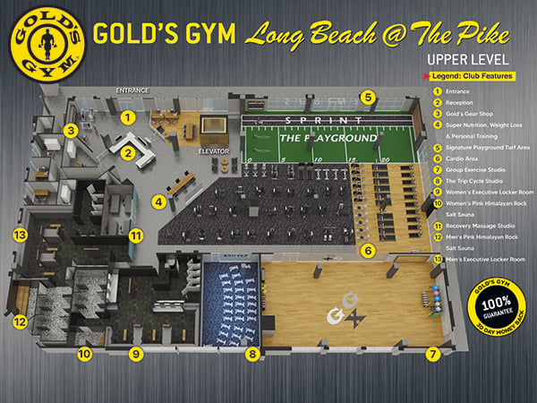 upper level of long beach gym